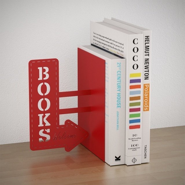 Держатель для книг BookShop красного цвета - лучшие Фигуры и статуэтки в INMYROOM