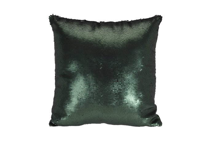 Декоративная подушка с пайетками зеленого цвета