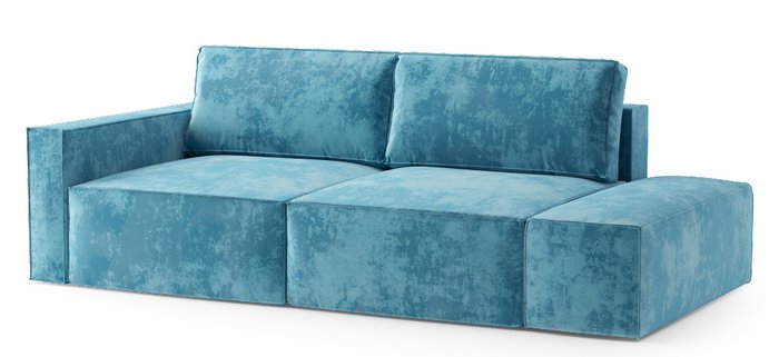 Диван-кровать Софт сине-зеленого цвета с банкеткой правой Диван-кровать Софт сине-зеленого цвета с банкеткой правой