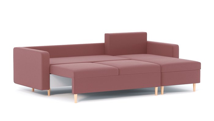 Угловой диван-кровать Палмер светло-розового цвета - лучшие Угловые диваны в INMYROOM