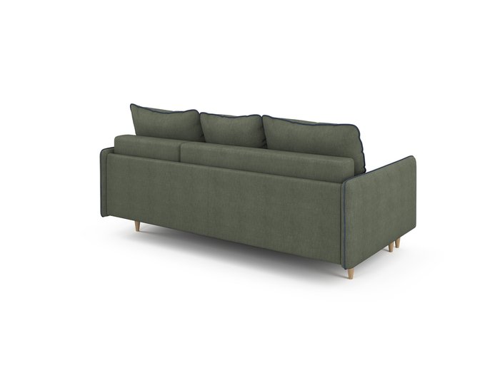 Угловой раскладной диван Ron правый темно-зеленого цвета - лучшие Угловые диваны в INMYROOM