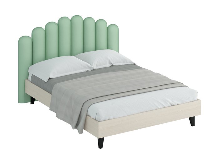 Кровать Queen Sharlotta с изголовьем светло-зеленого цвета 160х200