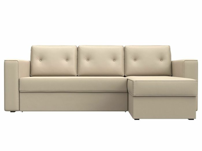 Угловой диван-кровать Принстон бежевого цвета правый угол (экокожа) - купить Угловые диваны по цене 48999.0