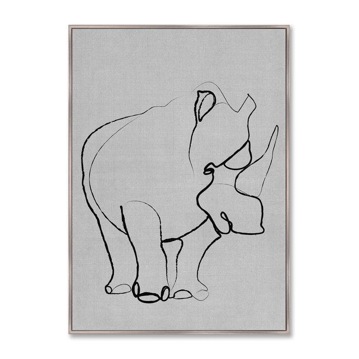 Репродукция картины на холсте Rhino on gray - купить Картины по цене 21999.0