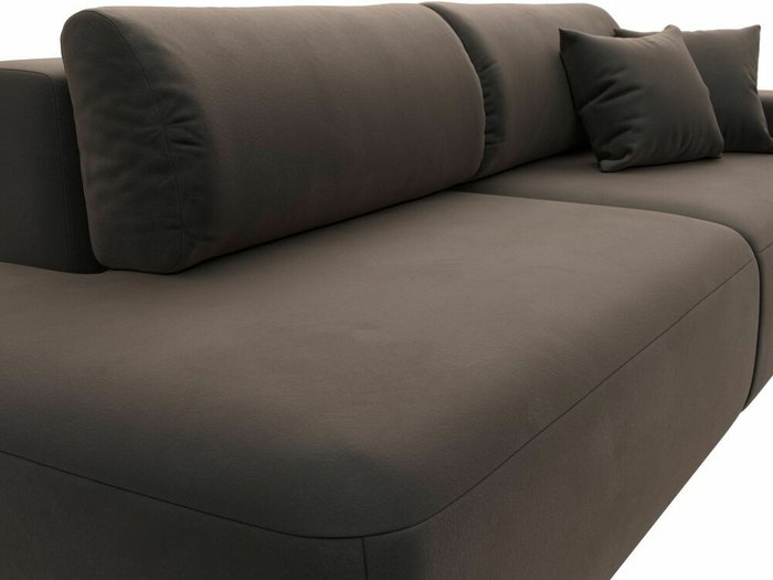 Диван-кровать Лига 036 Модерн коричневого цвета с правым подлокотником - лучшие Прямые диваны в INMYROOM