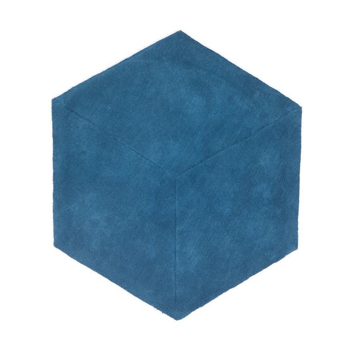 Ковер Camino шестиугольный из хлопка синего цвета