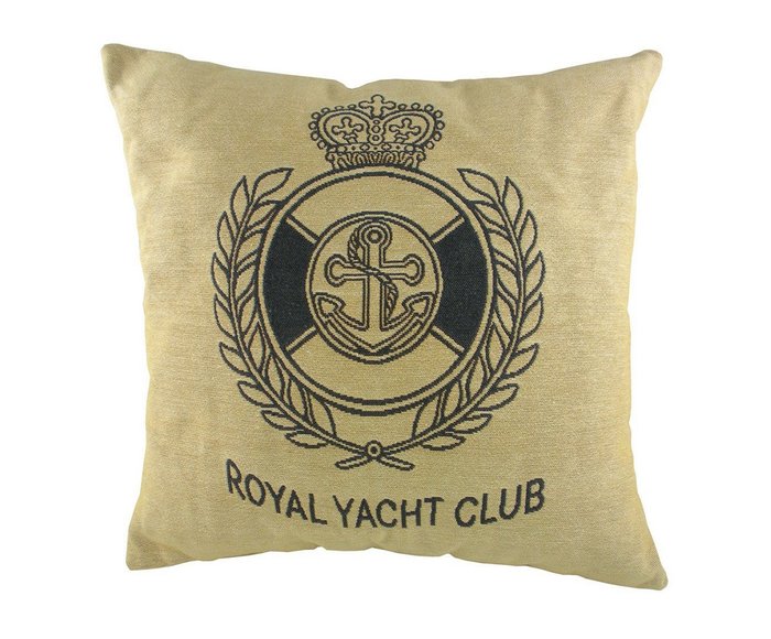 Подушка с надписью Royal Yacht Club Natural 