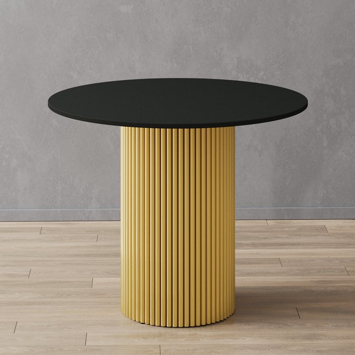 Обеденный стол Trubis Wood L 90 черно-золотого цвета - лучшие Обеденные столы в INMYROOM