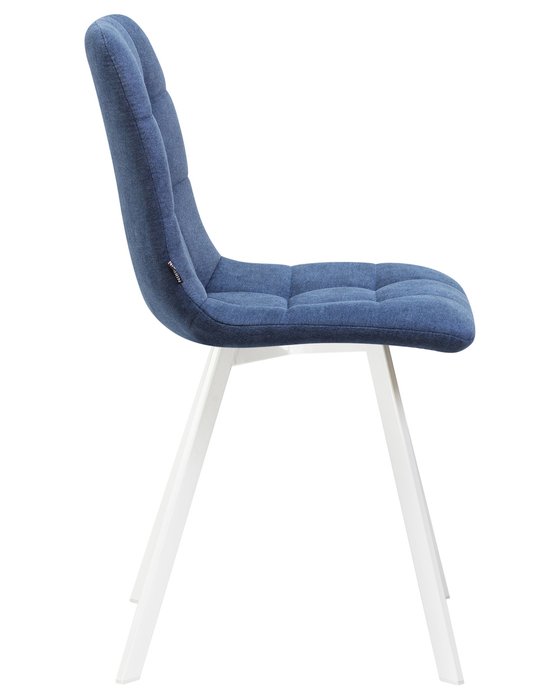 Стул обеденный Alex синего цвета с белыми ножками - лучшие Обеденные стулья в INMYROOM
