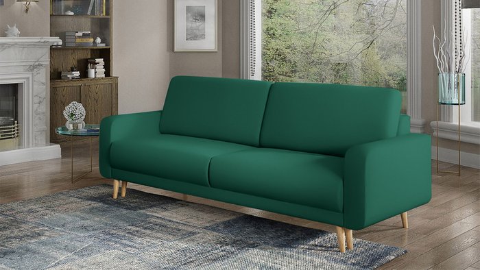 Диван-кровать Севилья зеленого цвета - купить Прямые диваны по цене 56100.0