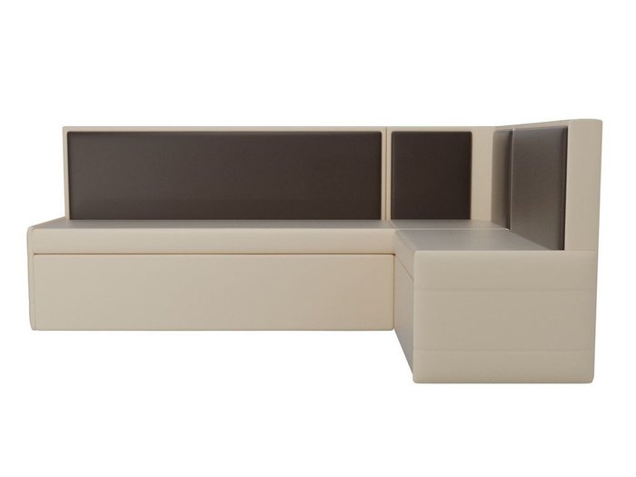 Угловой диван Кристина коричнево-бежевого цвета (экокожа) - купить Угловые диваны по цене 28990.0