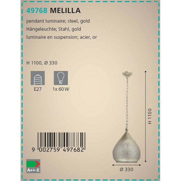Подвесной светильник Eglo Melilla   - лучшие Подвесные светильники в INMYROOM