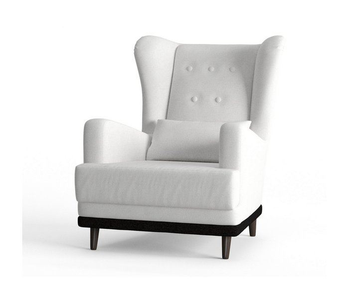Кресло Лорд в обивке из велюра белого цвета