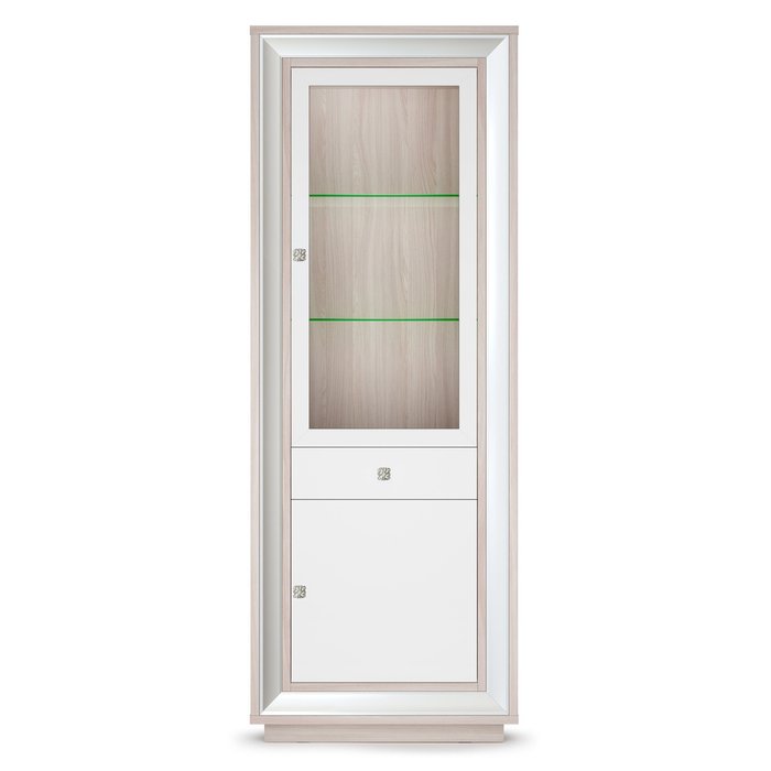 Шкаф-витрина Прато бело-бежевого цвета  - купить Шкафы витринные по цене 39300.0