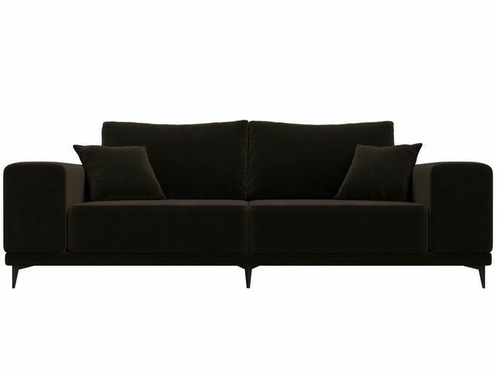 Прямой диван Льюес темно-коричневого цвета - купить Прямые диваны по цене 39999.0