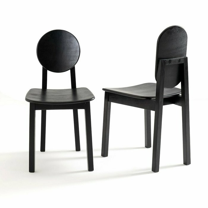 Комплект из стульев из ясеня Tribal черного цвета - лучшие Обеденные стулья в INMYROOM