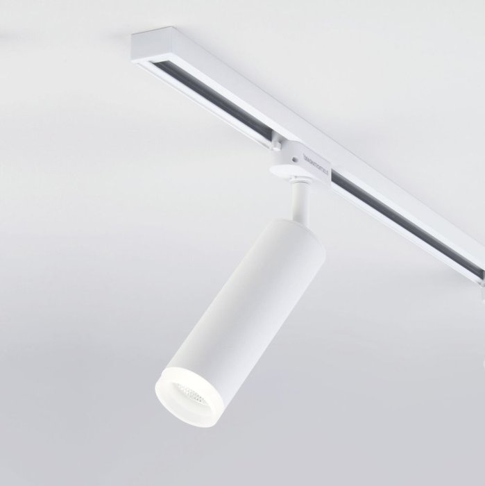 Трековый светодиодный светильник для однофазного шинопровода Oskar белого цвета