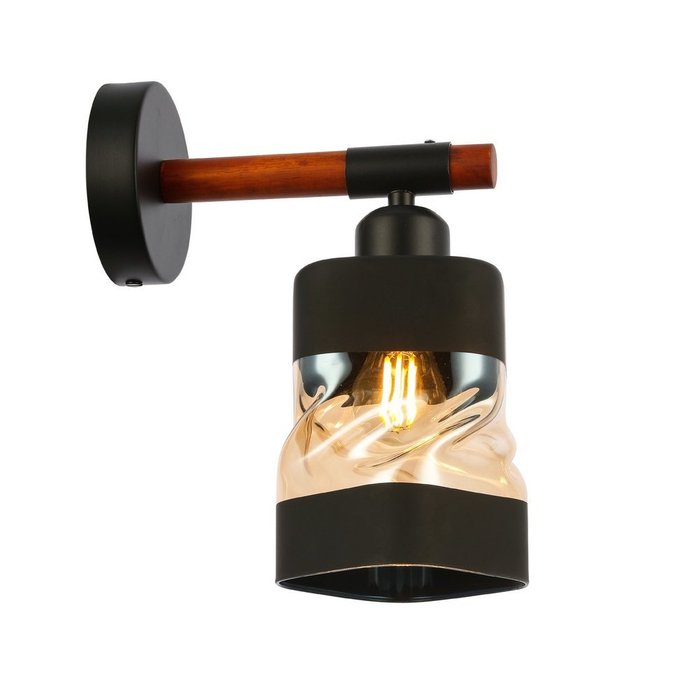  Светильник настенный Abiritto с янтарным плафоном - лучшие Бра и настенные светильники в INMYROOM