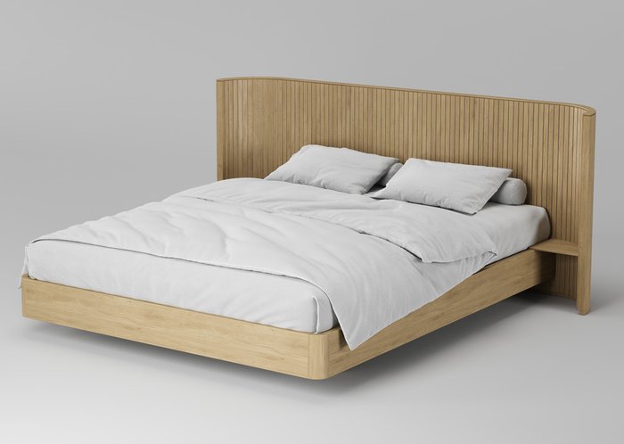 Кровать двуспальная Eclipse 160х200 цвета натуральный дуб - купить Кровати для спальни по цене 97900.0