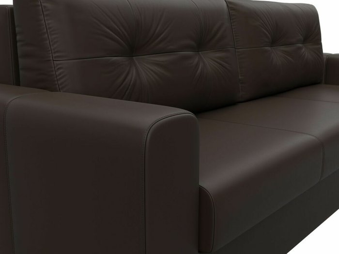 Диван-кровать Лига 031 темно-коричневого цвета (экокожа) - лучшие Прямые диваны в INMYROOM
