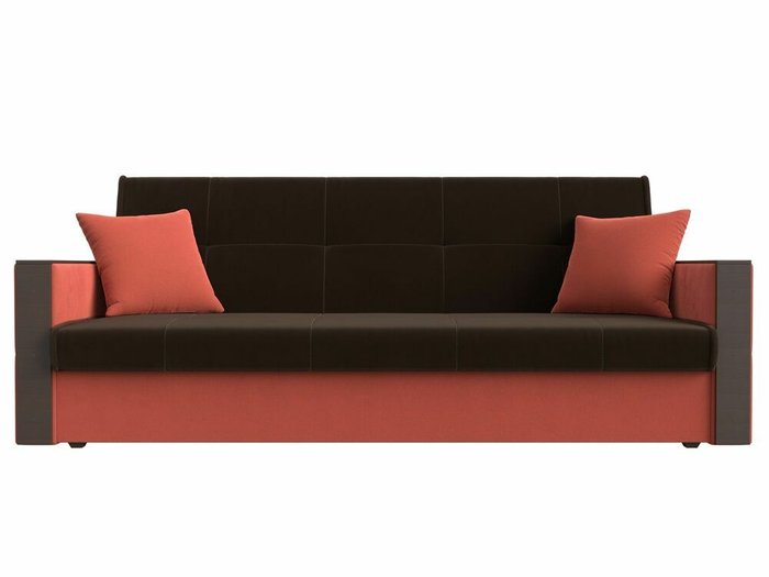 Прямой диван-кровать Валенсия кораллово-коричневого цвета - купить Прямые диваны по цене 26999.0