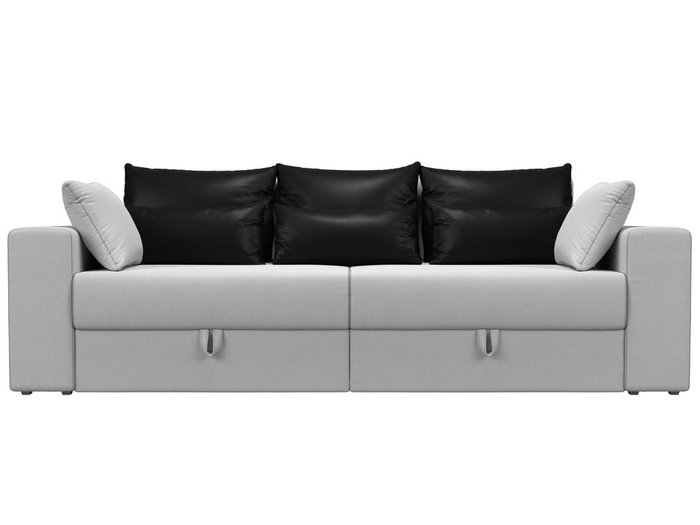 Прямой диван-кровать Мэдисон бело-черного цвета (экокожа) - купить Прямые диваны по цене 32990.0