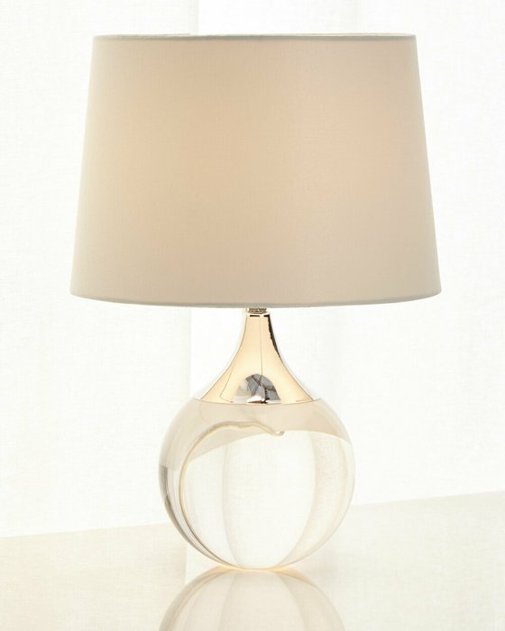 Настольная лампа Милуоки silver с абажуром из хлопка - купить Настольные лампы по цене 24843.0