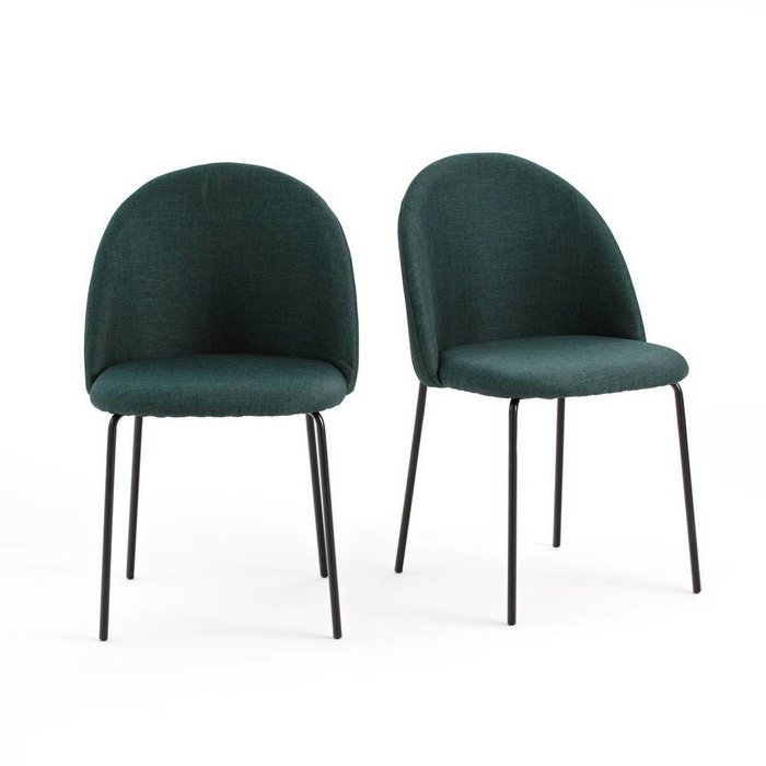 Комплект из двух стульев Nordie темно-зеленого цвета