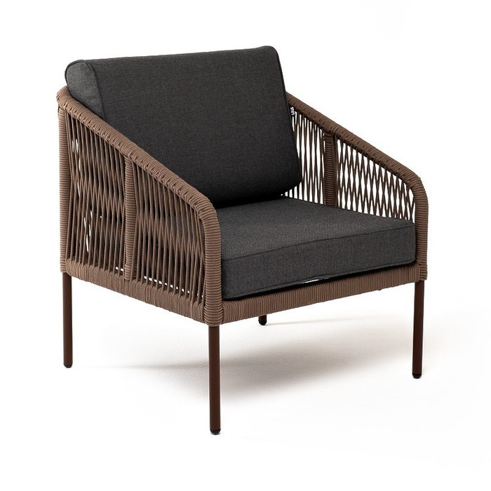 Кресло Канны коричнево-серого цвета - лучшие Садовые кресла в INMYROOM