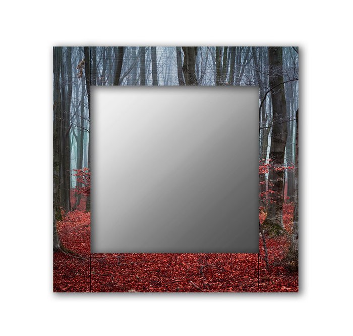 Настенное зеркало Сказочный лес 50х65 красного цвета - купить Настенные зеркала по цене 13190.0