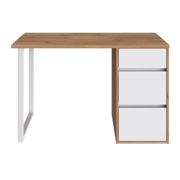 Письменный стол С-411 дуб крафт золотой/меренга - лучшие Письменные столы в INMYROOM