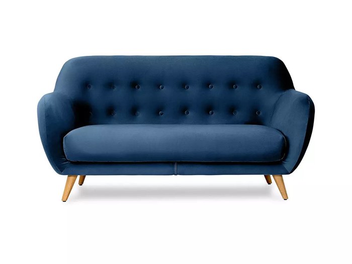 Диван Loa в обивке из велюра темно-синего цвета - купить Прямые диваны по цене 49950.0
