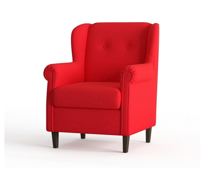 Кресло из рогожки Леон красного цвета
