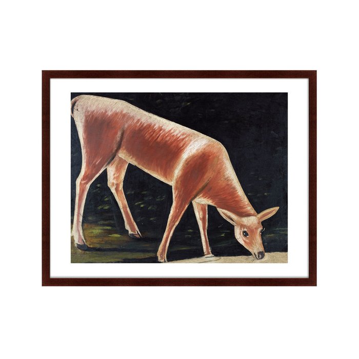 Репродукция картины Roe Deer Drinking From A Stream 1901 г. - купить Картины по цене 12999.0