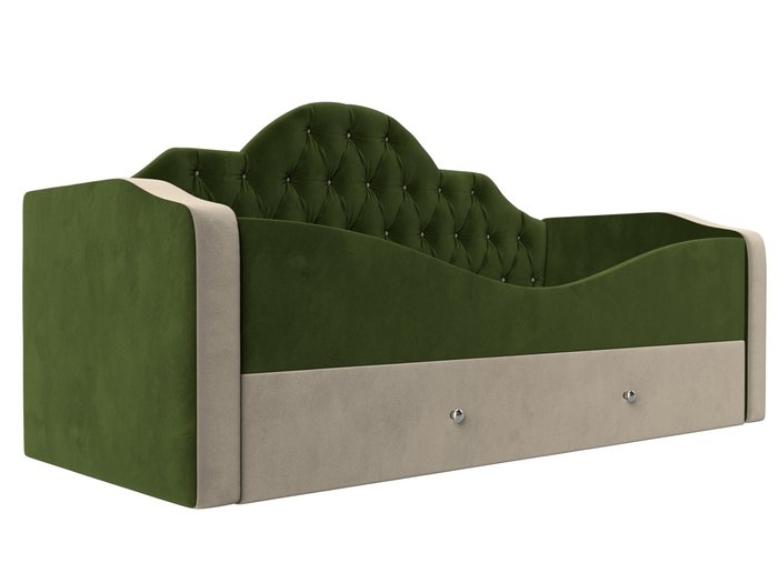 Детская кровать Скаут 72х160 бежево-зеленого цвета 