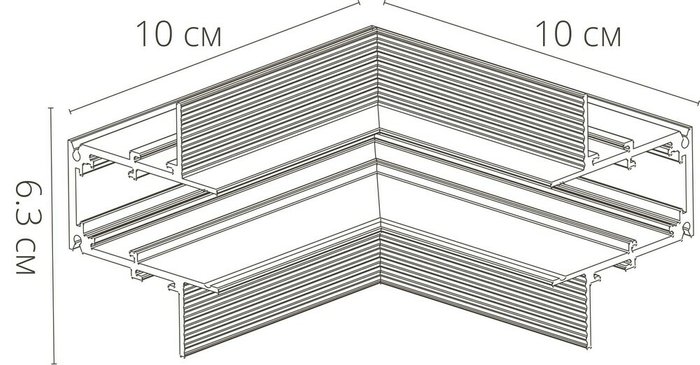 Коннектор угловой внутренний для магнитного шинопровода Linea белого цвета - купить Соединитель (коннектор) для треков по цене 506.0
