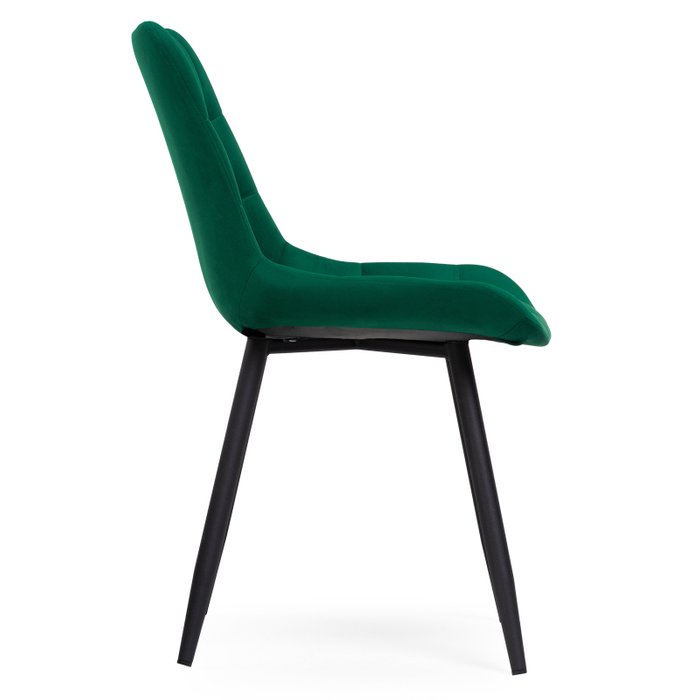 Стул Челси зеленого цвета на черных ножках - лучшие Обеденные стулья в INMYROOM