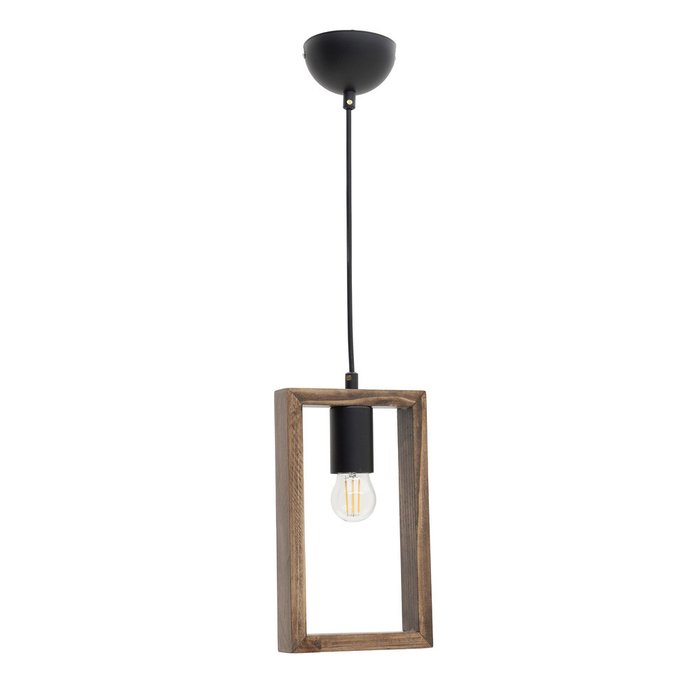 Подвесной светильник из дерева и металла 