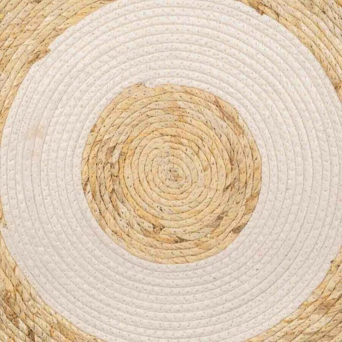 Ковер из джута 100х100 бело-бежевого цвета - лучшие Ковры в INMYROOM