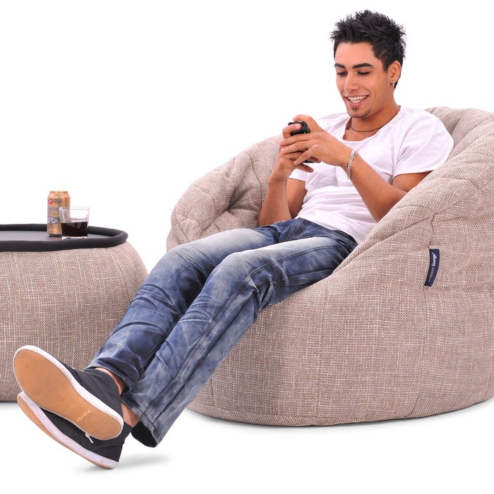 Бескаркасное кресло Ambient Lounge Butterfly Sofa - Eco Weave (бежевый цвет) - лучшие Бескаркасная мебель в INMYROOM