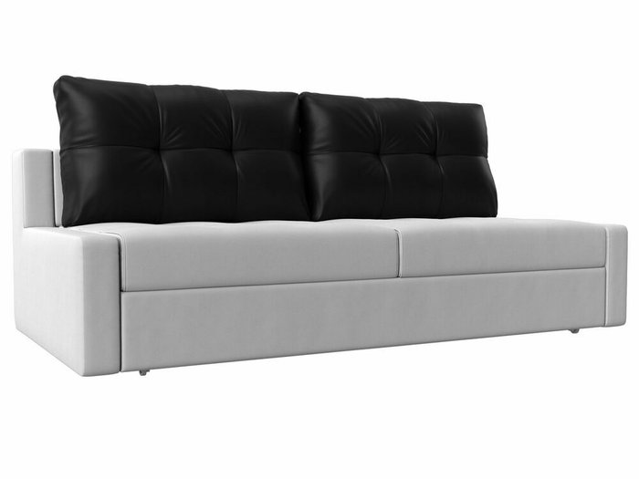 Прямой диван-кровать Мартин белого цвета (экокожа)