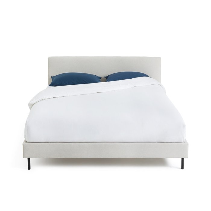 Кровать мягкая с кроватным основанием Tella 160x200 светло-бежевого цвета - купить Кровати для спальни по цене 39870.0