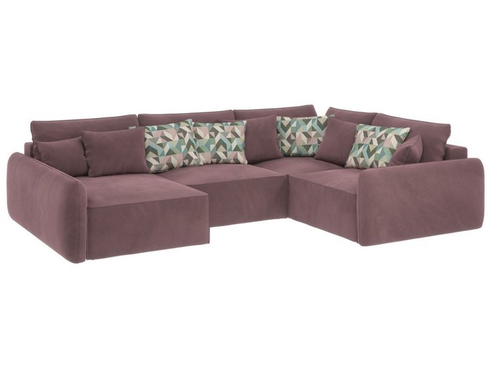 Угловой диван-кровать Портленд правый серо-розового цвета - купить Угловые диваны по цене 95990.0