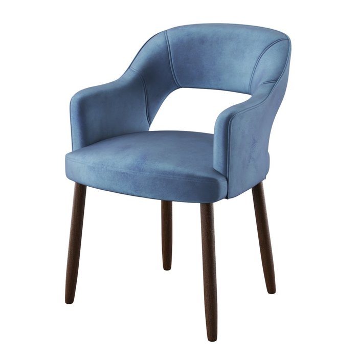 Стул-кресло мягкий Melia синего цвета