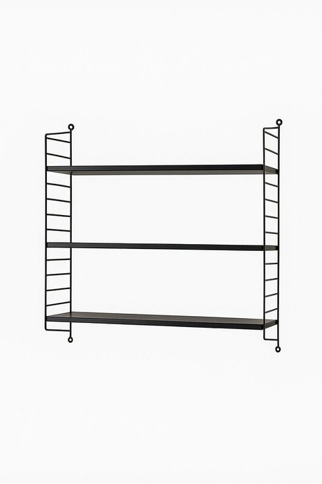 Настенная полка 80х75х20 черного цвета Настенная полка 80х75х20 черного цвета