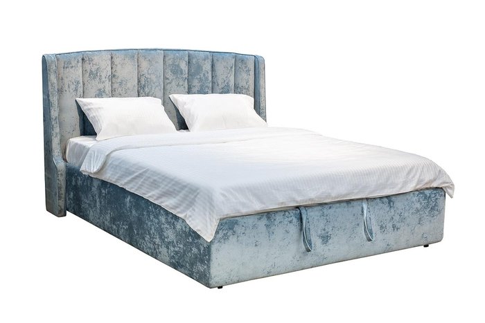 Кровать Odry бирюзового цвета 160х200 c подъемным механизмом  - купить Кровати для спальни по цене 130500.0