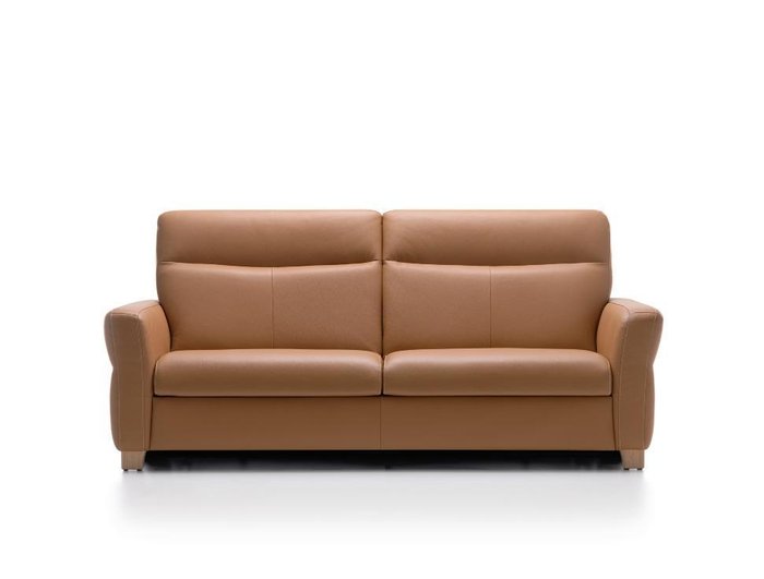 Прямой кожаный диван Eklipso коричневого цвета