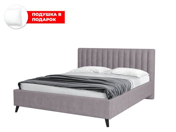 Кровать Laxo 180х200 в обивке из велюра серого цвета с подъемным механизмом Кровать Laxo 180х200 в обивке из велюра серого цвета с подъемным механизмом