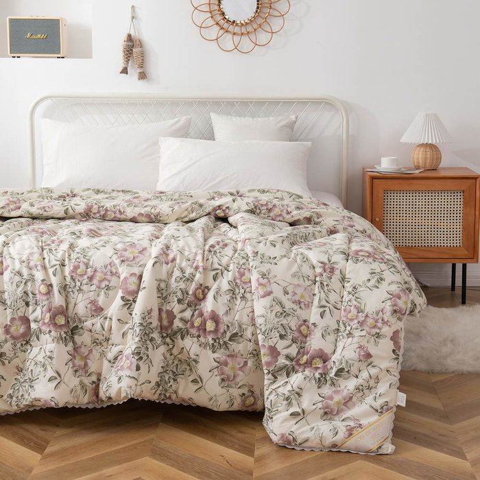 Одеяло Сарбона 200х220 бежево-розового цвета - купить Одеяла по цене 12720.0