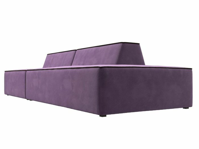 Прямой модульный диван Монс Модерн сиреневого цвета с коричневым кантом правый - лучшие Прямые диваны в INMYROOM